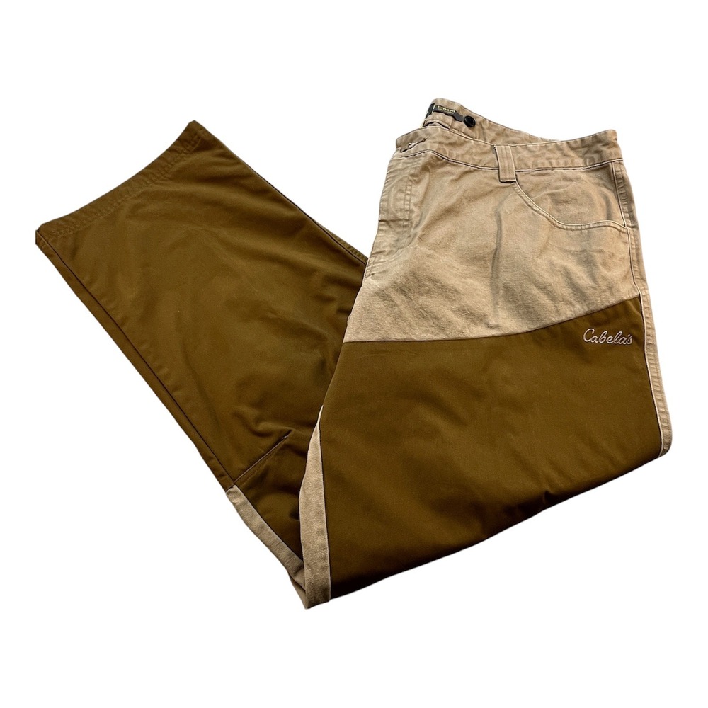 Cabelas Pants Mens Brown Heavy Canvas Brush Guard Hunting Snake Pants Sz 44/30